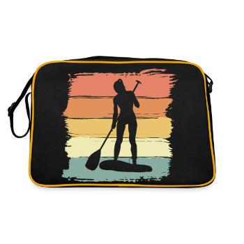 Paddleboard Frauen vintage retro - Retro Tasche - Schwarz/Gold - Hinten