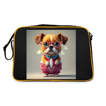 lunettes rouges pour chien - Sac Retro - noir/or - Dos