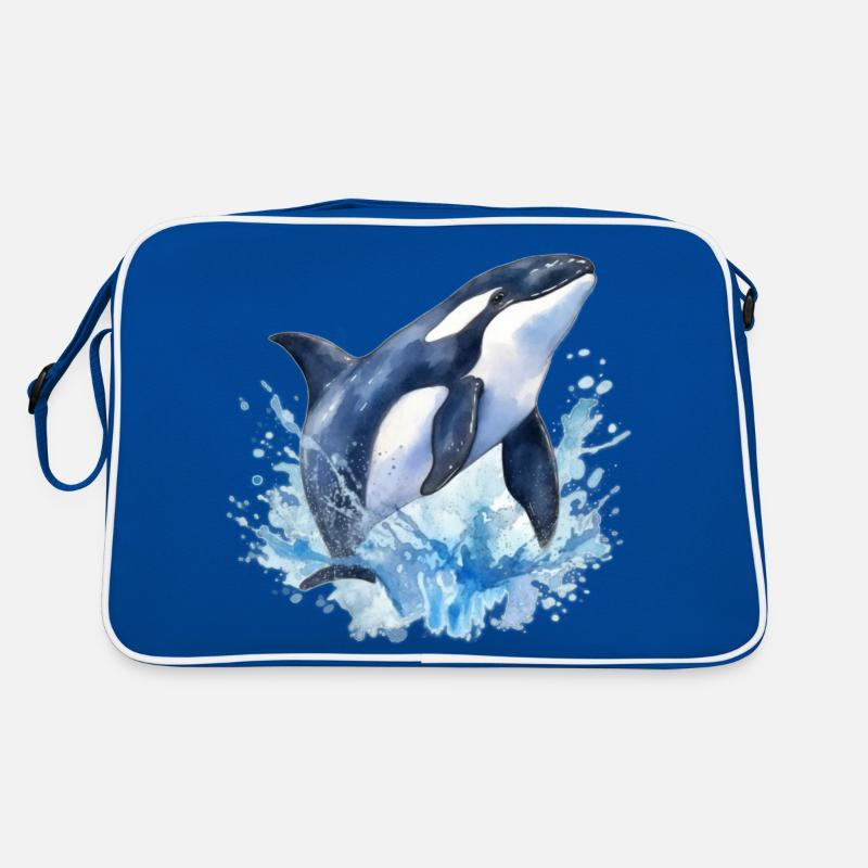 Blauer Orca Retro Tasche