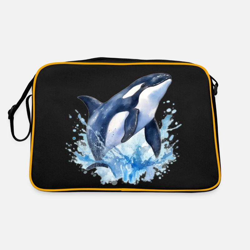 Blauer Orca Retro Tasche