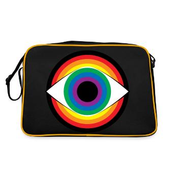 Hypnosis Eye Rainbow Colorful See Magic Variety - Retro Bag - black/gold - Back