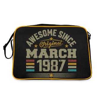 März 1987 Geburtstag Vintage Geschenkidee 1987 - Retro Tasche - Schwarz/Gold - Hinten