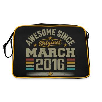 Mars 2016 Anniversaire Idée Cadeau Vintage 2016 - Sac Retro - noir/or - Dos