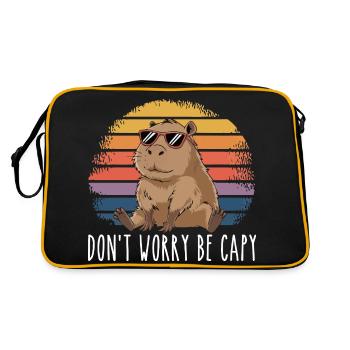 Retro Rodent Funny Capybara Dont Be Worry Be Capy - Sac Retro - noir/or - Dos