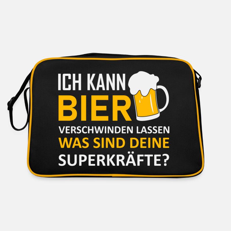 Ich kann Bier verschwinden lassen Bier Sprüche Retro Tasche