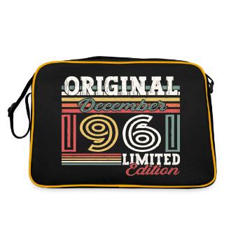 Born December 1961 61st birthday gift - Retro Bag - black/gold - Back