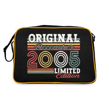 Décembre Année 2005 Cadeau du 17e anniversaire - Sac Retro - noir/or - Dos