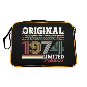 Original November 1974 48th birthday gift - Retro Bag - black/gold - Back