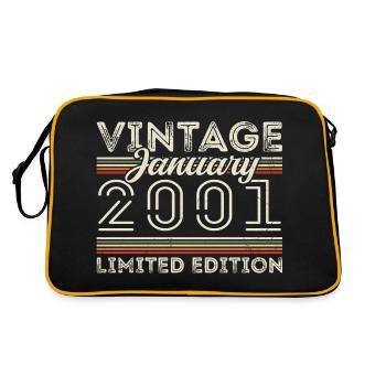 January 2001 Born in 2001 - Birthday January 2001 - Retro Bag - black/gold - Back