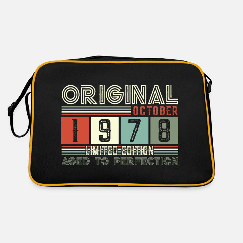 Original Oktober 1978 44. Geburtstag Geschenk Cool - Retro Tasche - Schwarz/Gold