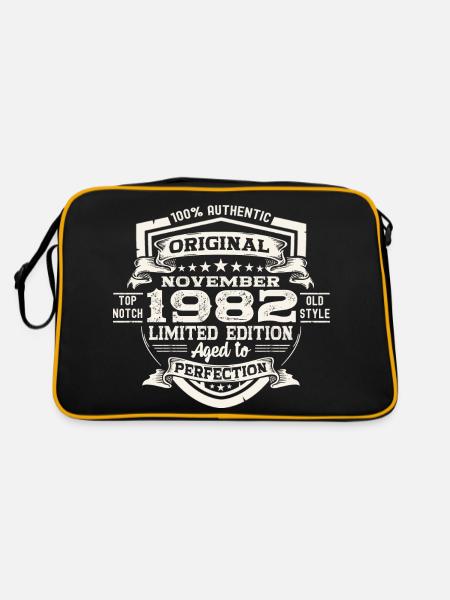 Original November 1982 40. Geburtstag Geschenk - Retro Tasche - Schwarz/Gold