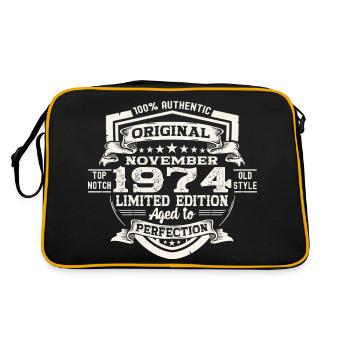 Original November 1974 48th birthday gift - Retro Bag - black/gold - Back
