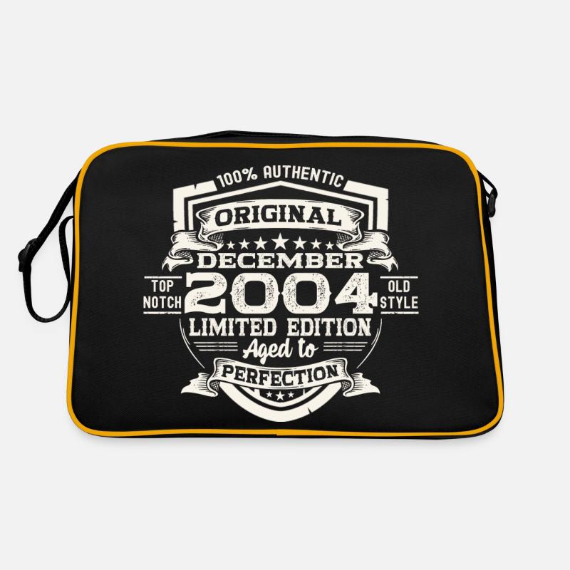 Original Décembre 2004 18e anniversaire Cadeau - Sac Retro - noir/or