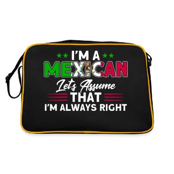 Drapeau mexicain Cadeau de racines mexicaines - Sac Retro - noir/or - Dos