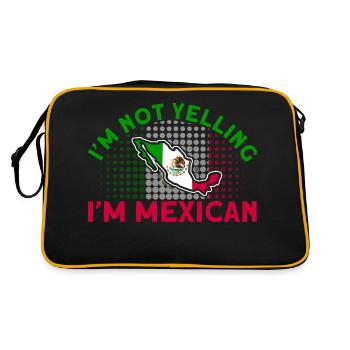 Drapeau mexicain Cadeau de racines mexicaines - Sac Retro - noir/or - Dos