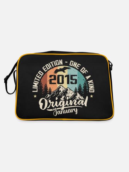 Janvier 2015 Original Cadeau D'anniversaire 11 Ans - Sac Retro - noir/or - Dos