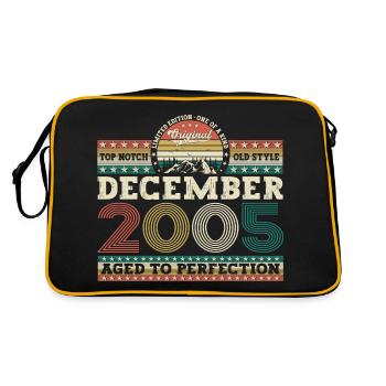 Décembre Année 2005 Cadeau du 17e anniversaire - Sac Retro - noir/or - Dos