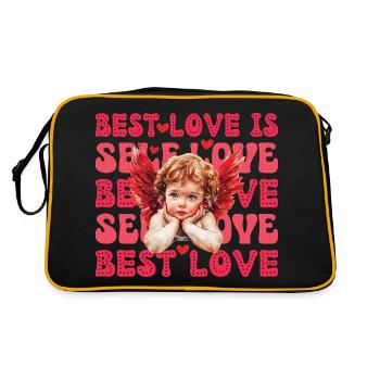 Valentines Day Cupid Self Love - Retro Bag - black/gold - Back