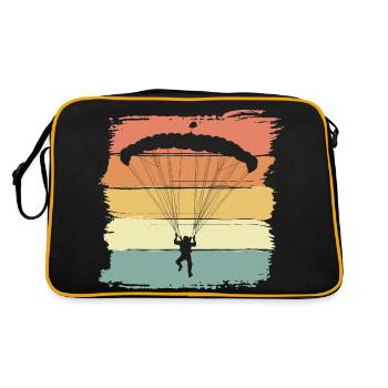 Skydiving vintage retro paraglider - Retro Bag - black/gold - Back