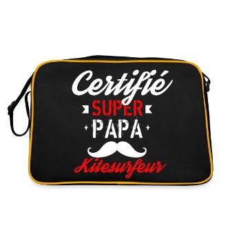 Certifié super papa kitesurfeur - Sac Retro - noir/or - Dos