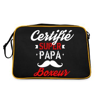 Certifié Super papa Boxeur - Sac Retro - noir/or - Dos