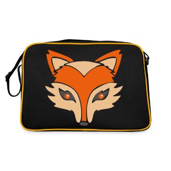 Clever Fox FOXY Animal Face Eyes Forest Autumn - Retro Bag - black/gold - Back