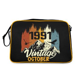 Né en octobre 1991 - Anniversaire octobre 1991 - Sac Retro - noir/or - Dos