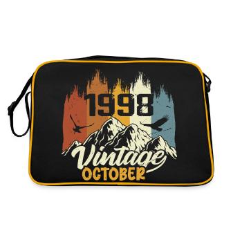 Né en octobre 1998 - Anniversaire octobre 1998 - Sac Retro - noir/or - Dos