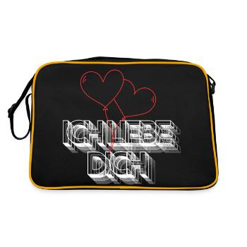 Ich liebe Dich - Retro Tasche - Schwarz/Gold - Hinten
