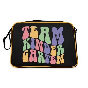 Team Kindergarten Cool Pre-K Teacher & Pupils Gift - Retro Bag - black/gold - Back
