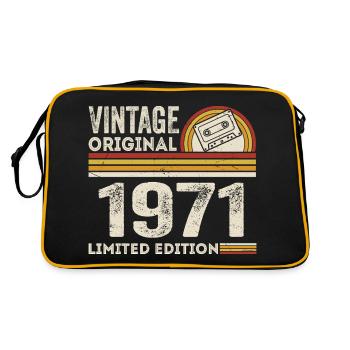 Vintage 1971 Cassette 1971 - 54th Anniversary 1971 - Retro Bag - black/gold - Back