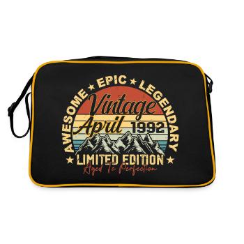 33rd Birthday Gift Vintage April 1992 - Retro Bag - black/gold - Back