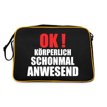 körperliche anwesenheit - Retro Tasche - Schwarz/Gold - Hinten