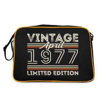 April 1977, Born in april 1977 - 48th birthday - Retro Bag - black/gold - Back