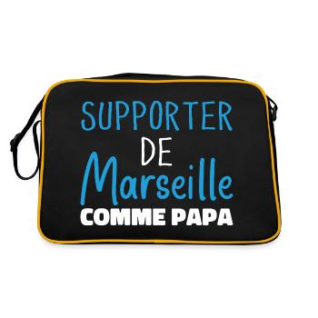 Enfant Humour Marseillais Supporter de Marseille - Sac Retro - noir/or - Dos