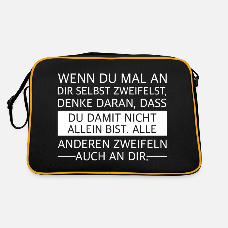 Zweifel nicht an dir selbst, die andern tun es - Retro Tasche - Schwarz/Gold