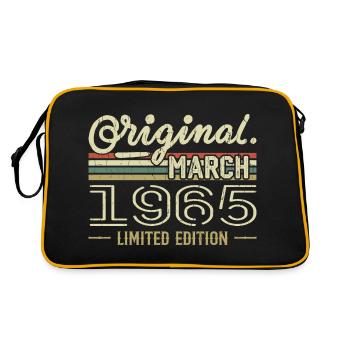 Born in March 1965 Birthday Gift March 1965 - Retro Bag - black/gold - Back