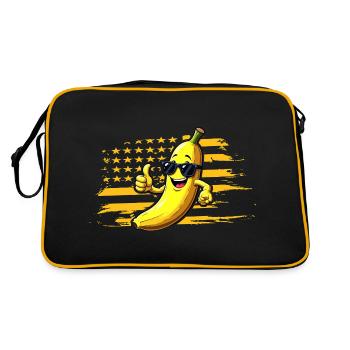 Graphic Bananas Proud Retro USA Flag Bananas Lover - Sac Retro - noir/or - Dos