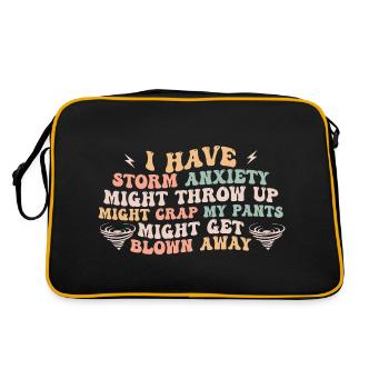 i have storm anxiety might throw up - Retro Bag - black/gold - Back