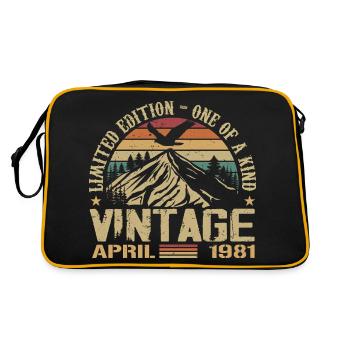 April 1981 Jubiläum April 1981 Geschenk 1981 - Retro Tasche - Schwarz/Gold - Hinten