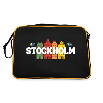 Stockholm - Retro Tasche - Schwarz/Gold - Hinten
