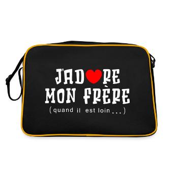 ICH LIEBE MEINEN BRUDER, WENN ER WEG IST - Retro Tasche - Schwarz/Gold - Hinten