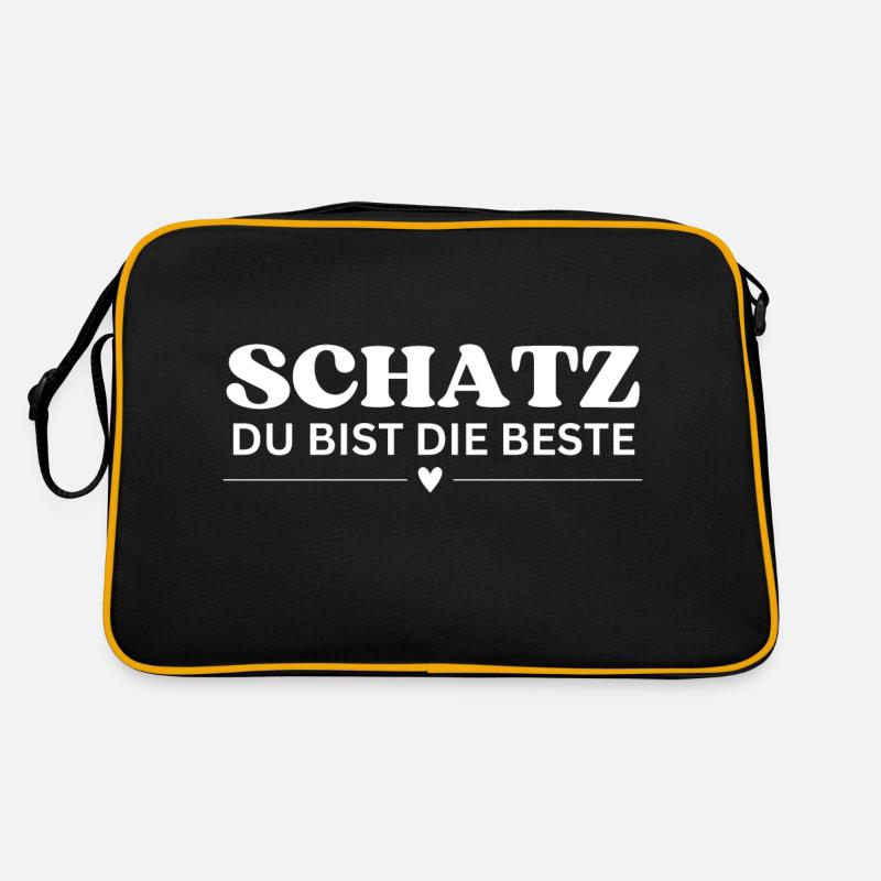 Schatz du bist die Beste Retro Tasche