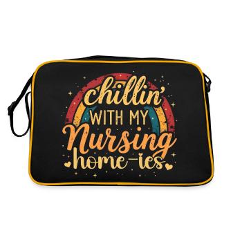 Chillin' With My Nursing Home-ies Funny Nursing - Retro Bag - black/gold - Back