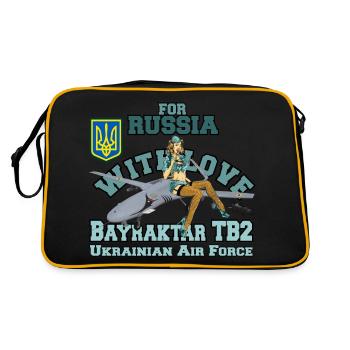 Save Ukraine - Bayraktar TB2 - Sac Retro - noir/or - Dos