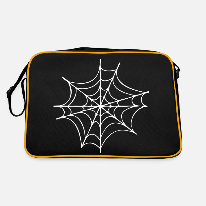 Spinnennetz - Retro Tasche - Schwarz/Gold