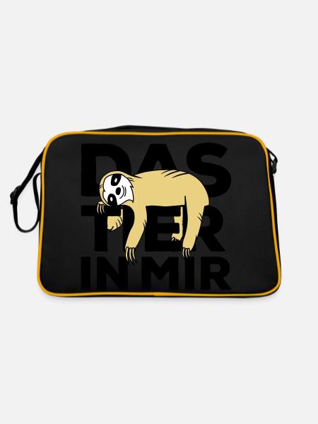Raise the animal in me Faultier - Retro Bag - black/gold - Back