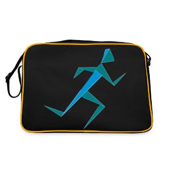 Walking Person Drawing Sport Fast Gift - Retro Bag - black/gold - Back