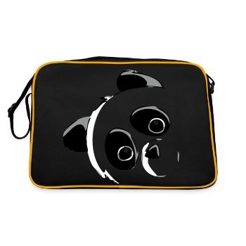 Panda head - Retro Bag - black/gold - Back