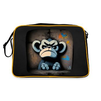 Bored Monkey | Bored Monkey | Bored AF | as fck - Retro Bag - black/gold - Back